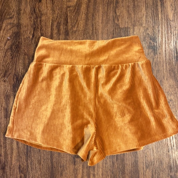 Bozzolo Copper Velour Ribbed Zip Front High Rise Shorts Women’s Size Large - Picture 6 of 7
